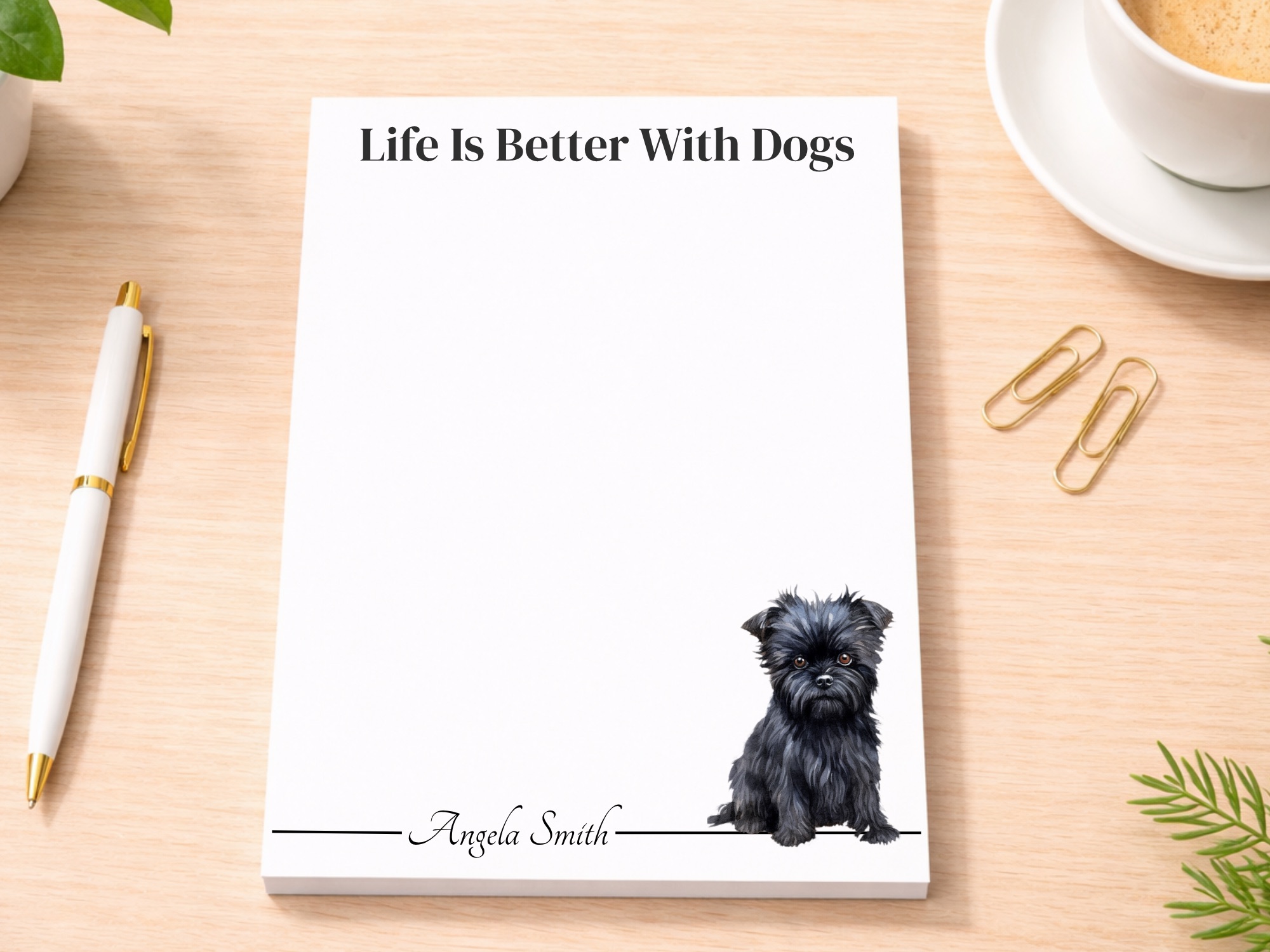 Personalized Affenpinscher Notepad | Lined or Unlined