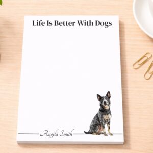 Personalized Australian Cattle Dog Notepad - Blue | Lined or Unlined