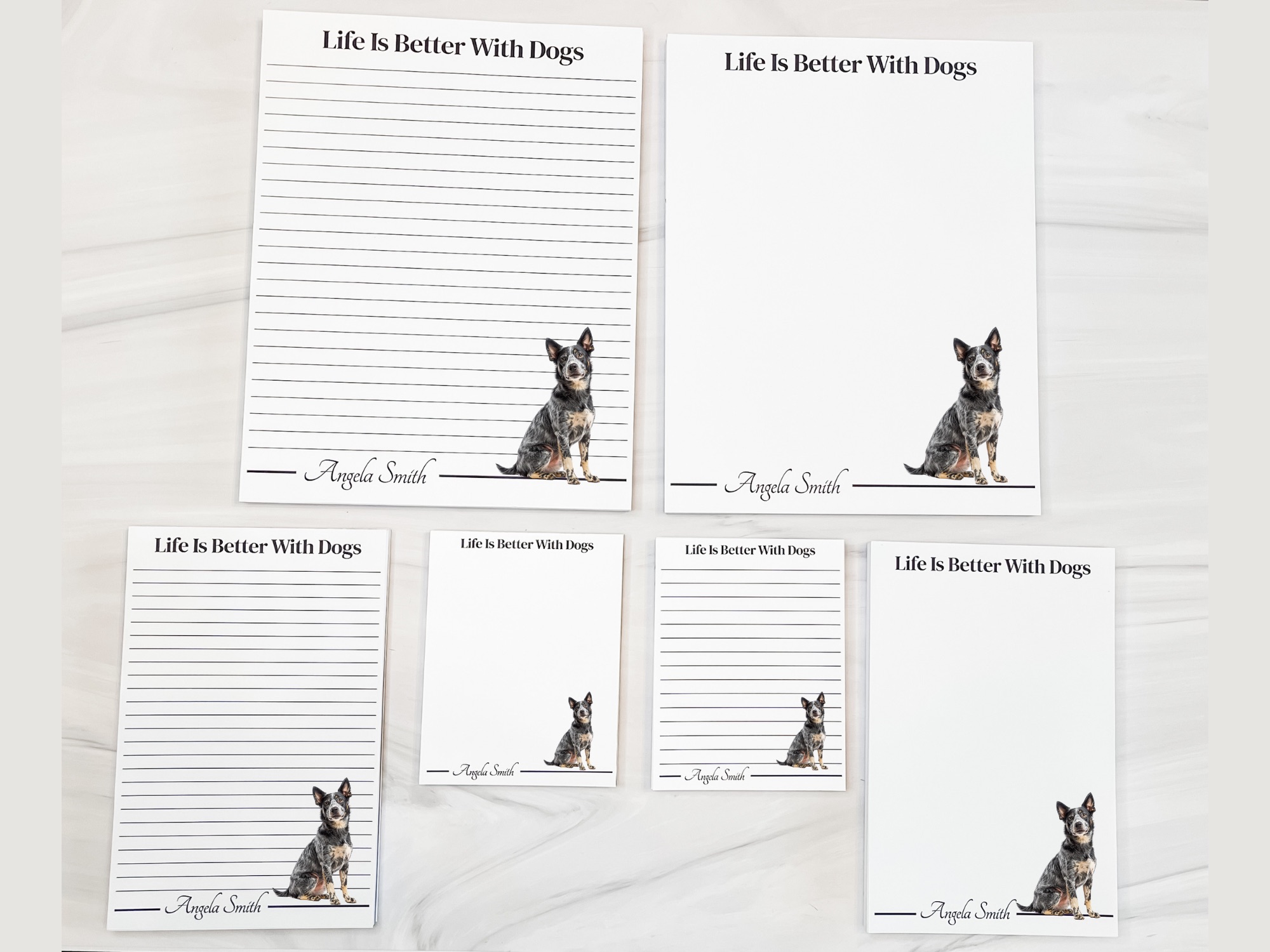 Personalized Australian Cattle Dog Notepad - Blue | Lined or Unlined