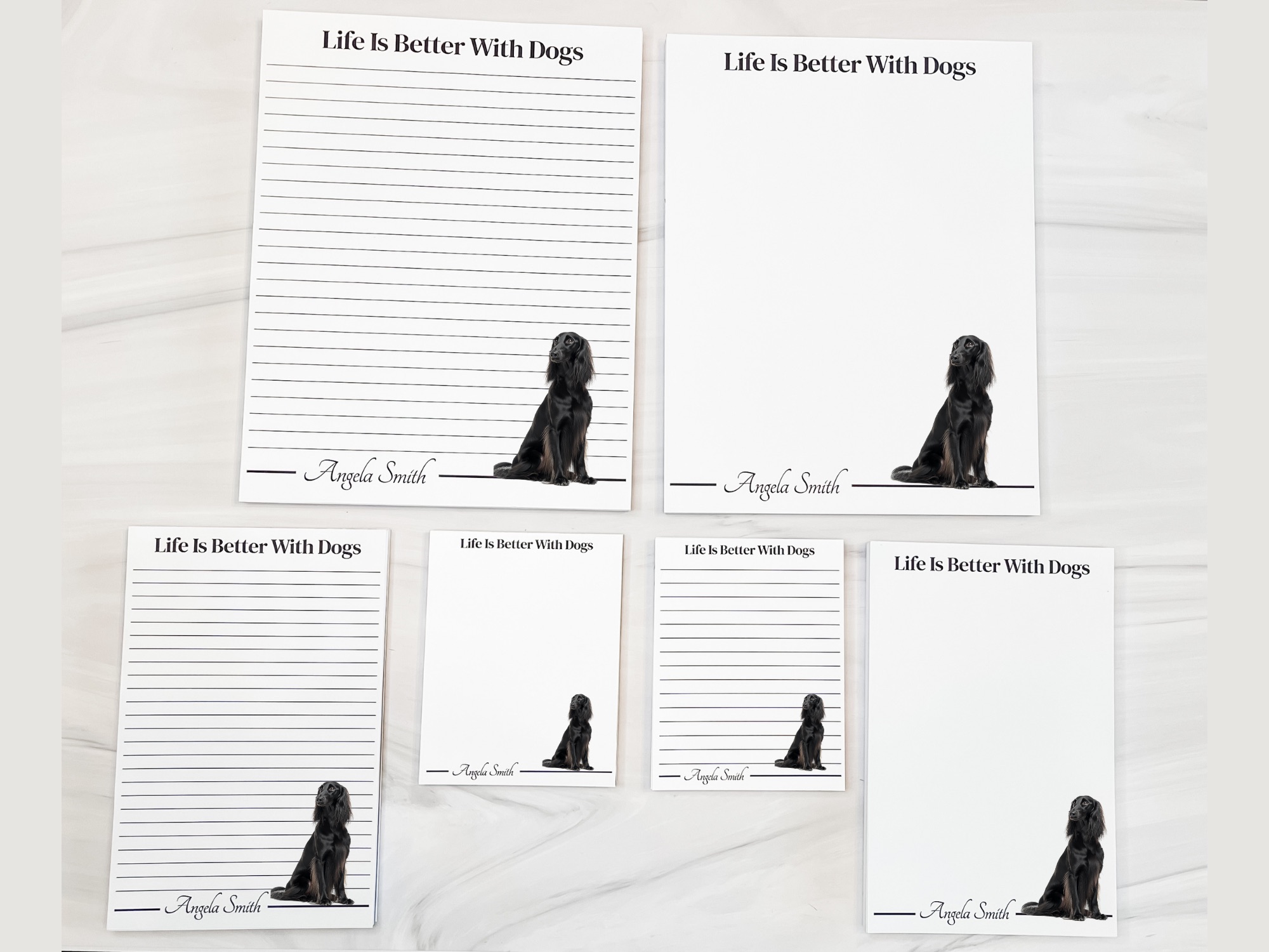 Personalized Afghan Hound Notepad - Black | Lined or Unlined