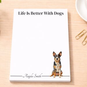 Personalized Australian Cattle Dog Notepad - Red | Lined or Unlined