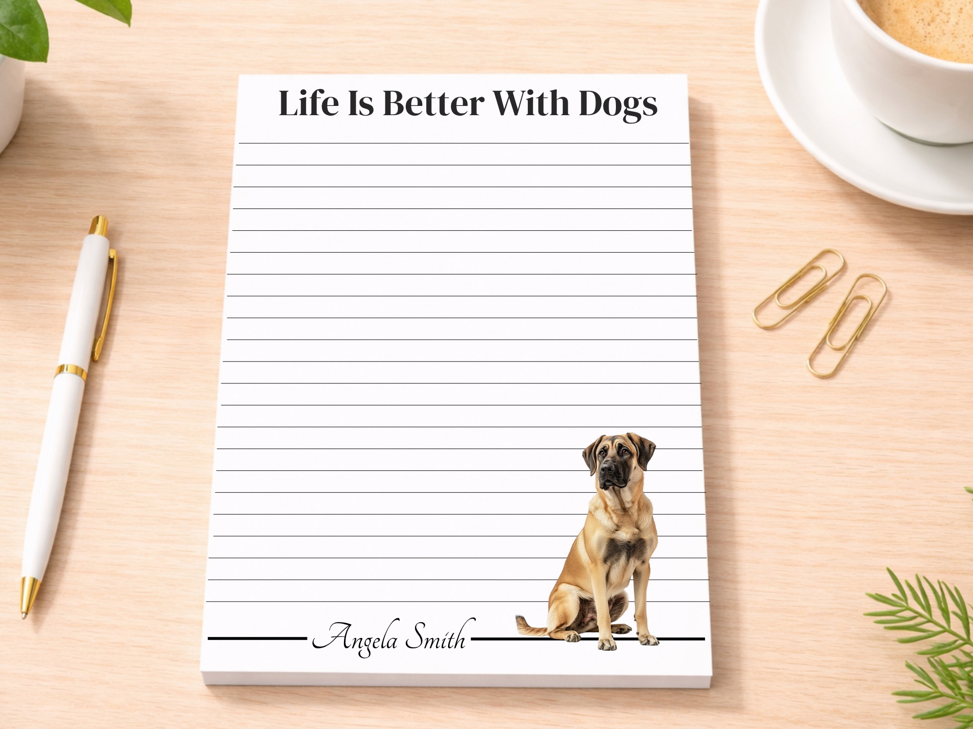 Personalized Anatolian Shepherd Dog Notepad | Lined or Unlined