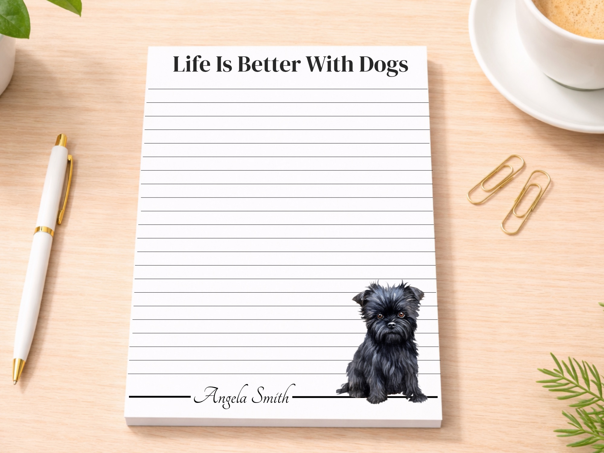 Personalized Affenpinscher Notepad | Lined or Unlined