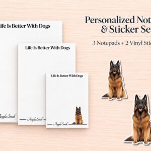 Belgian Tervuren Stationery Gift Box - Mahogany | Personalized Notepads and Vinyl Dog Stickers