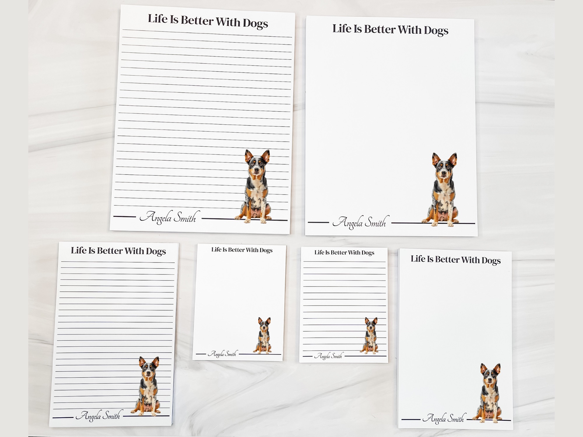 Personalized Australian Cattle Dog Notepad - Red | Lined or Unlined