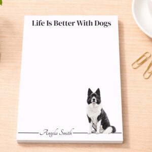 Personalized Akita Notepad - Gray | Lined or Unlined