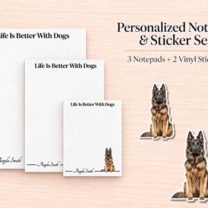 Belgian Tervuren Stationery Gift Box - Fawn | Personalized Notepads and Vinyl Dog Stickers