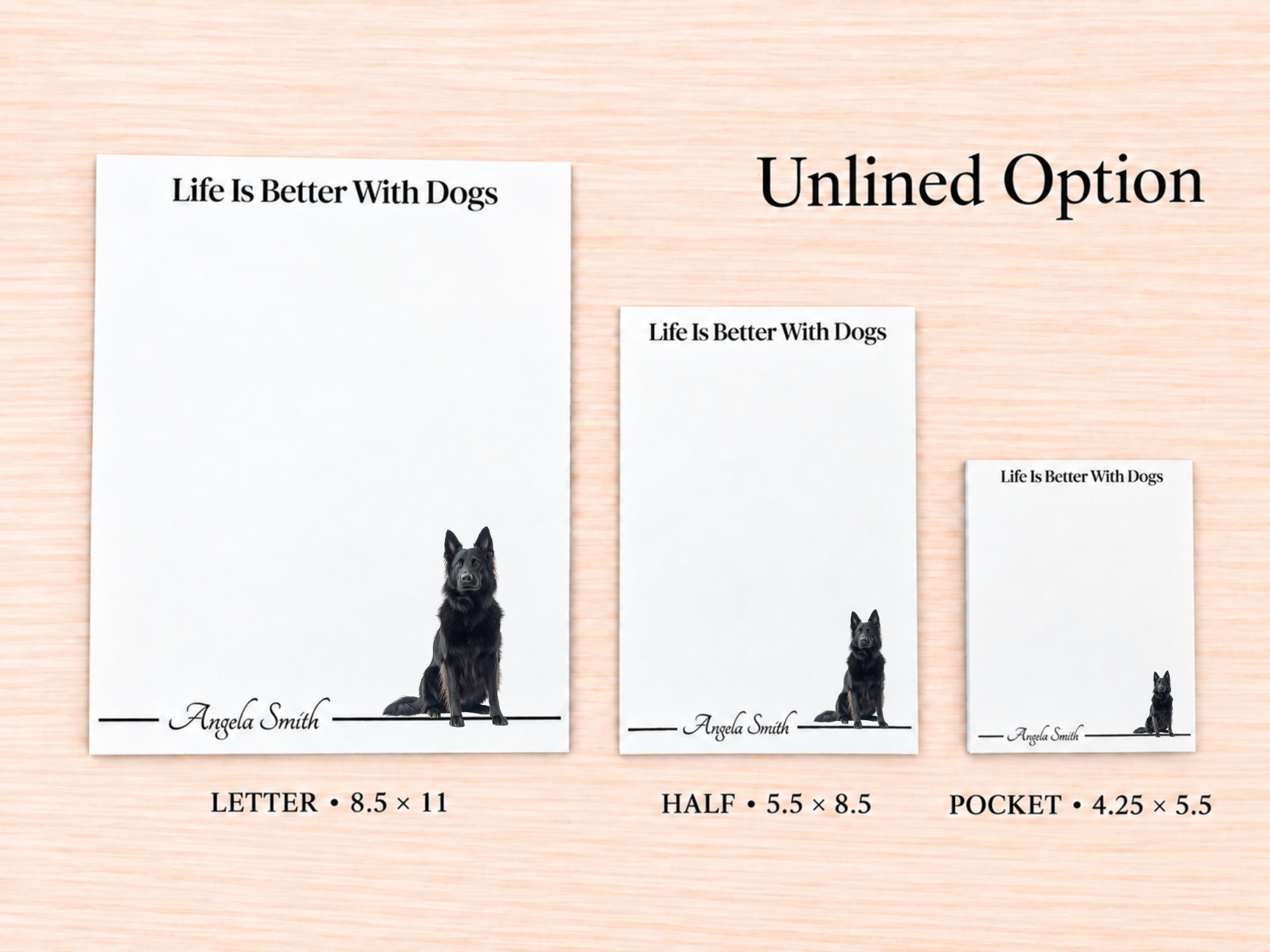 Belgian Sheepdog Stationery Gift Box | Personalized Notepads and Vinyl Dog Stickers