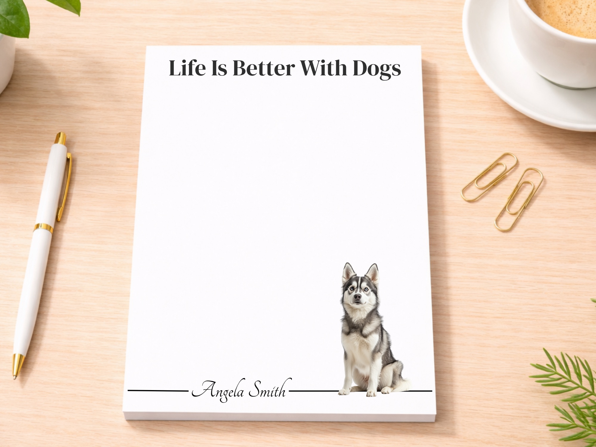 Personalized Alaskan Klee Kai Notepad | Lined or Unlined