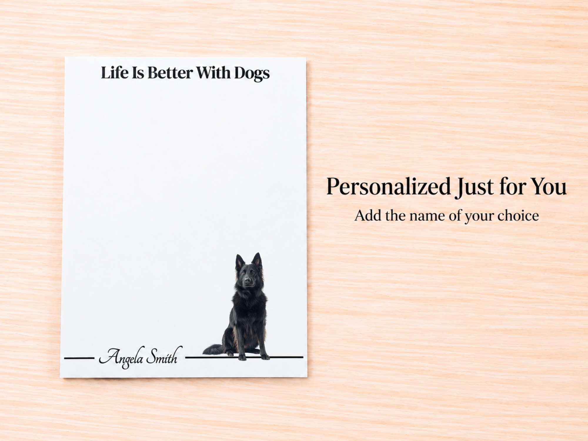 Belgian Sheepdog Stationery Gift Box | Personalized Notepads and Vinyl Dog Stickers