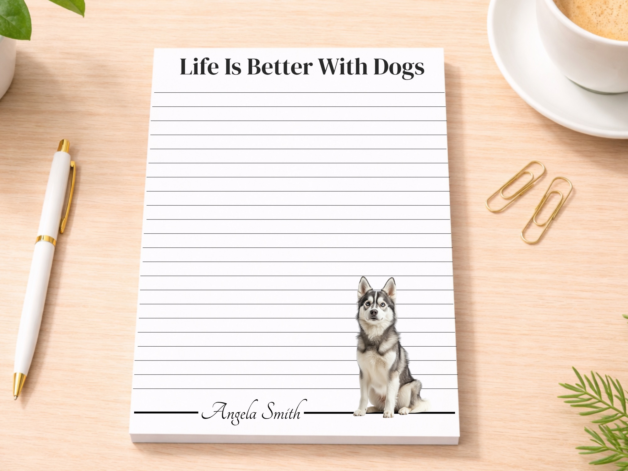 Personalized Alaskan Klee Kai Notepad | Lined or Unlined