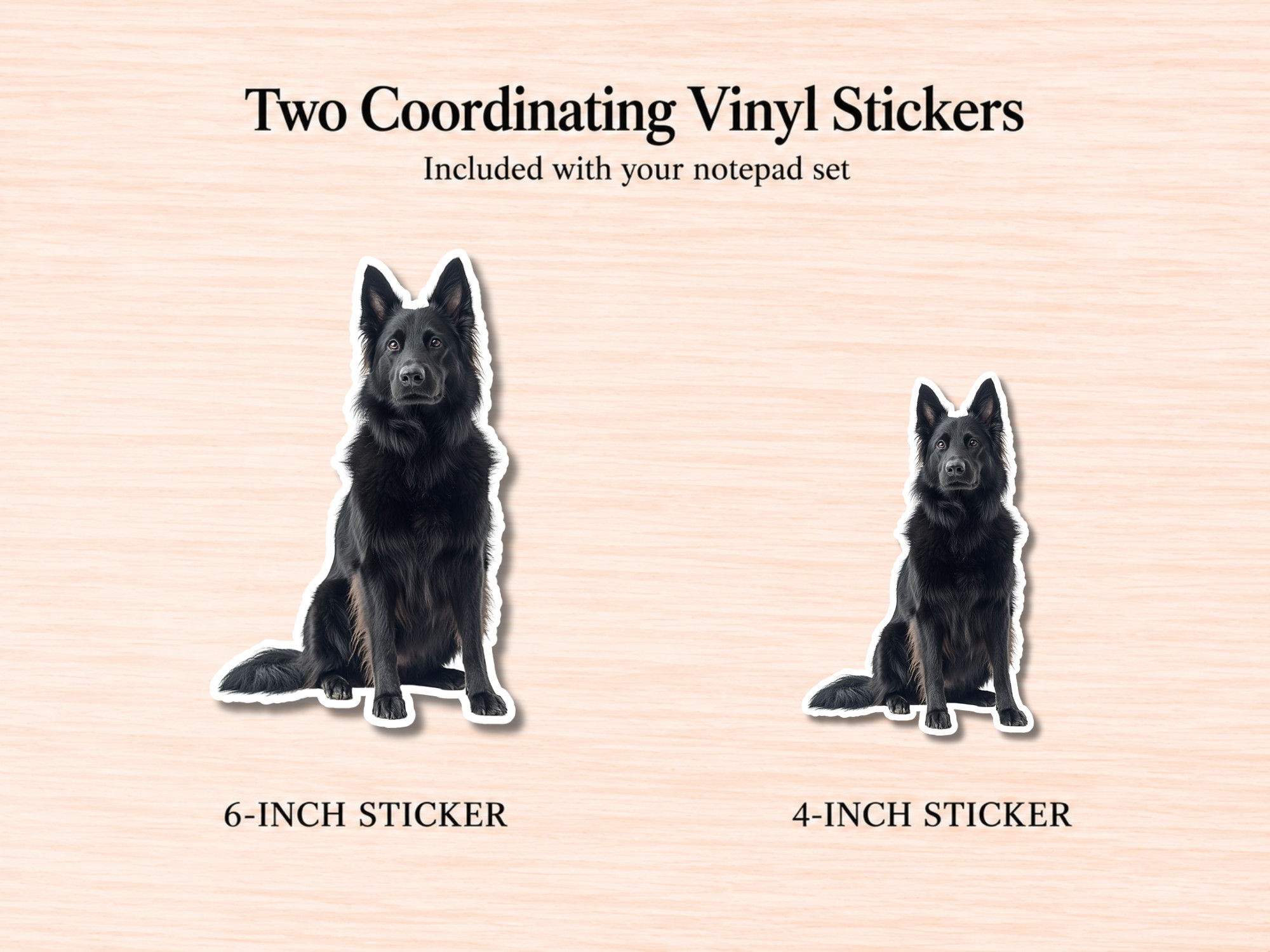 Belgian Sheepdog Stationery Gift Box | Personalized Notepads and Vinyl Dog Stickers