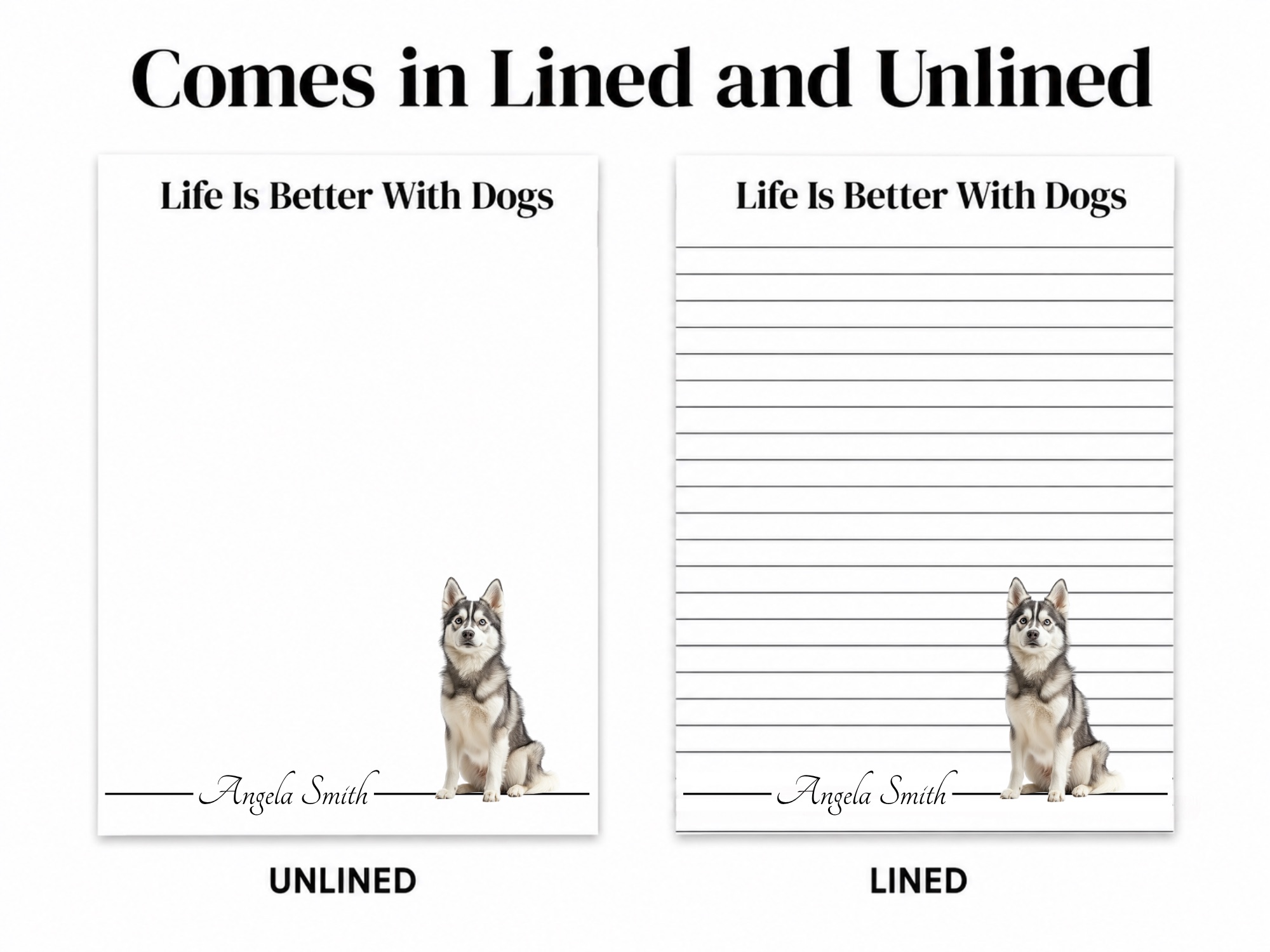 Personalized Alaskan Klee Kai Notepad | Lined or Unlined
