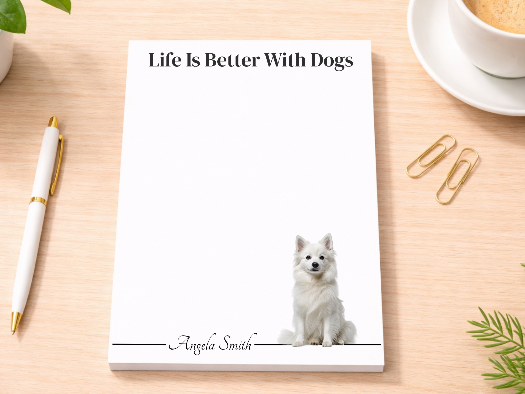 Personalized American Eskimo Notepad | Lined or Unlined