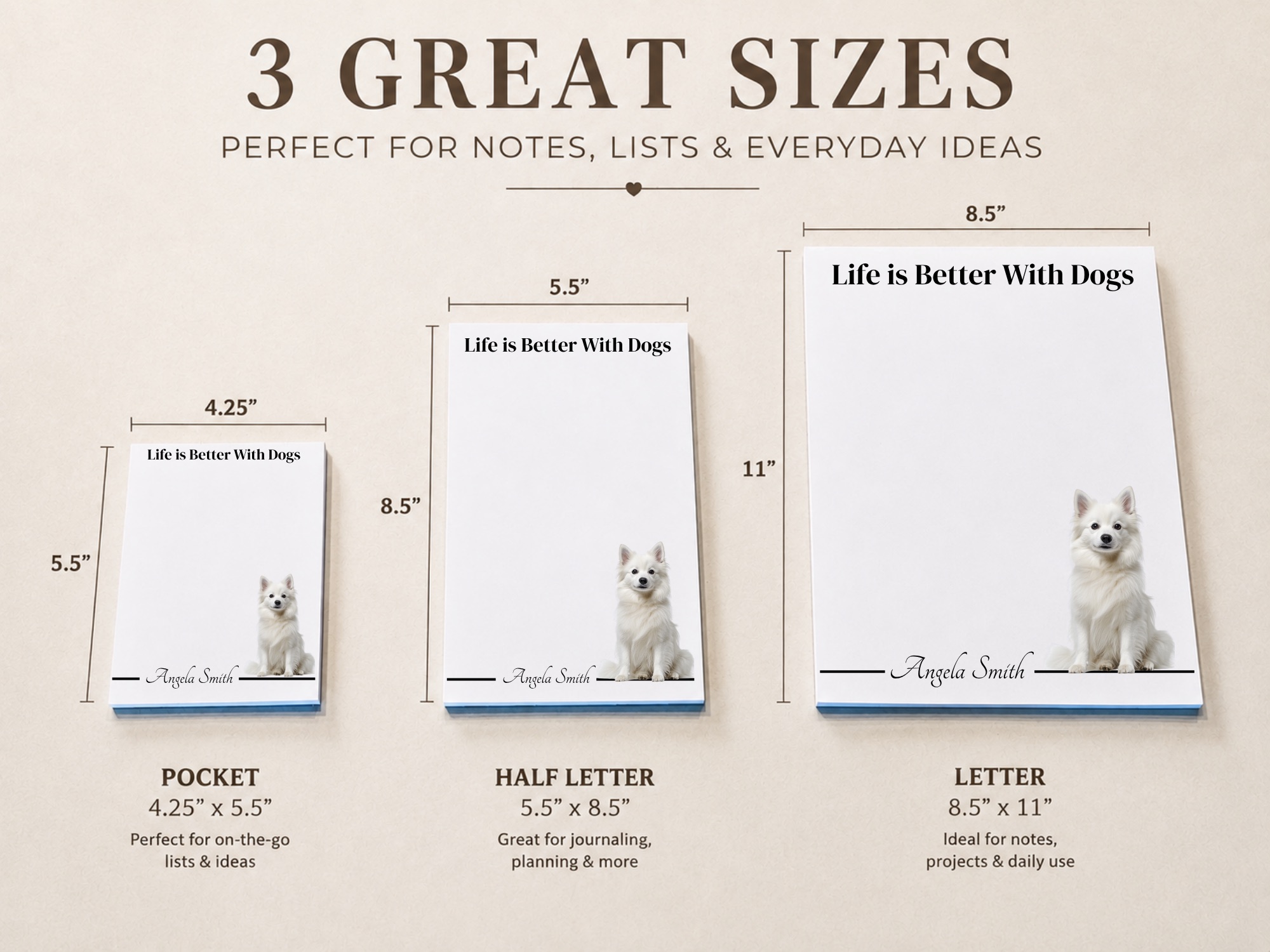Personalized American Eskimo Notepad | Lined or Unlined