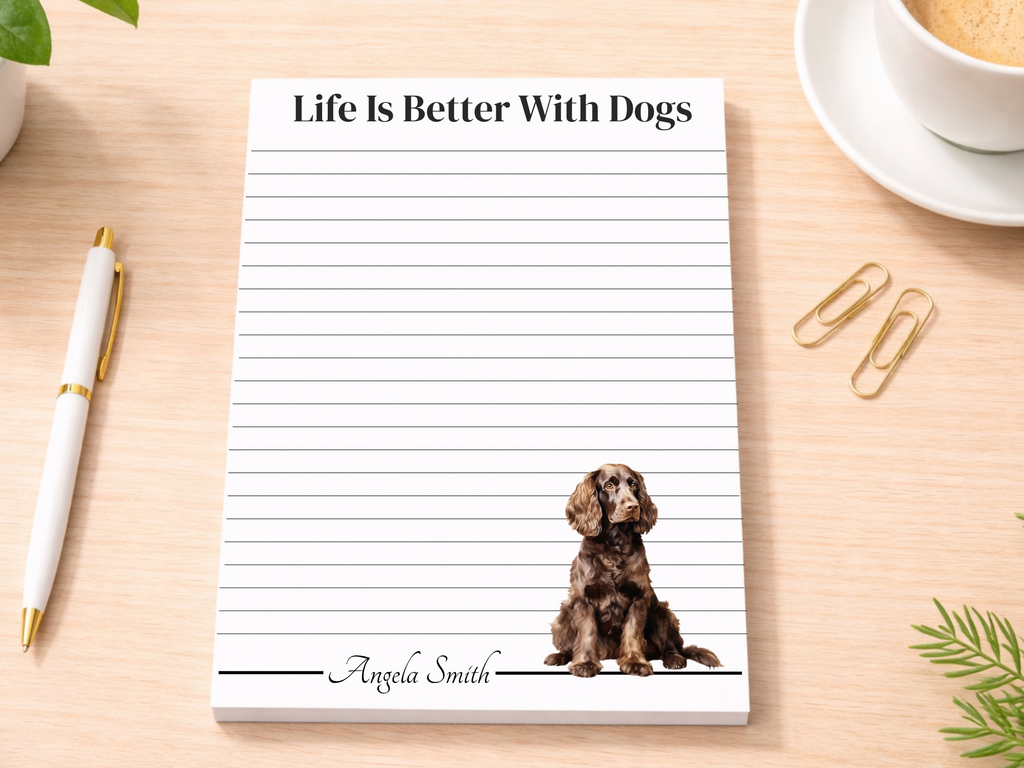 Personalized American Water Spaniel Notepad | Lined or Unlined