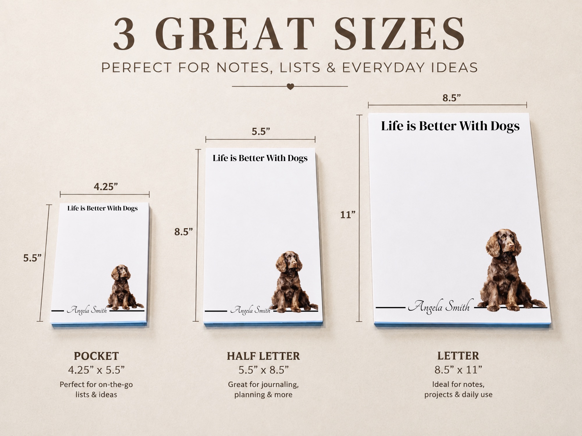 Personalized American Water Spaniel Notepad | Lined or Unlined