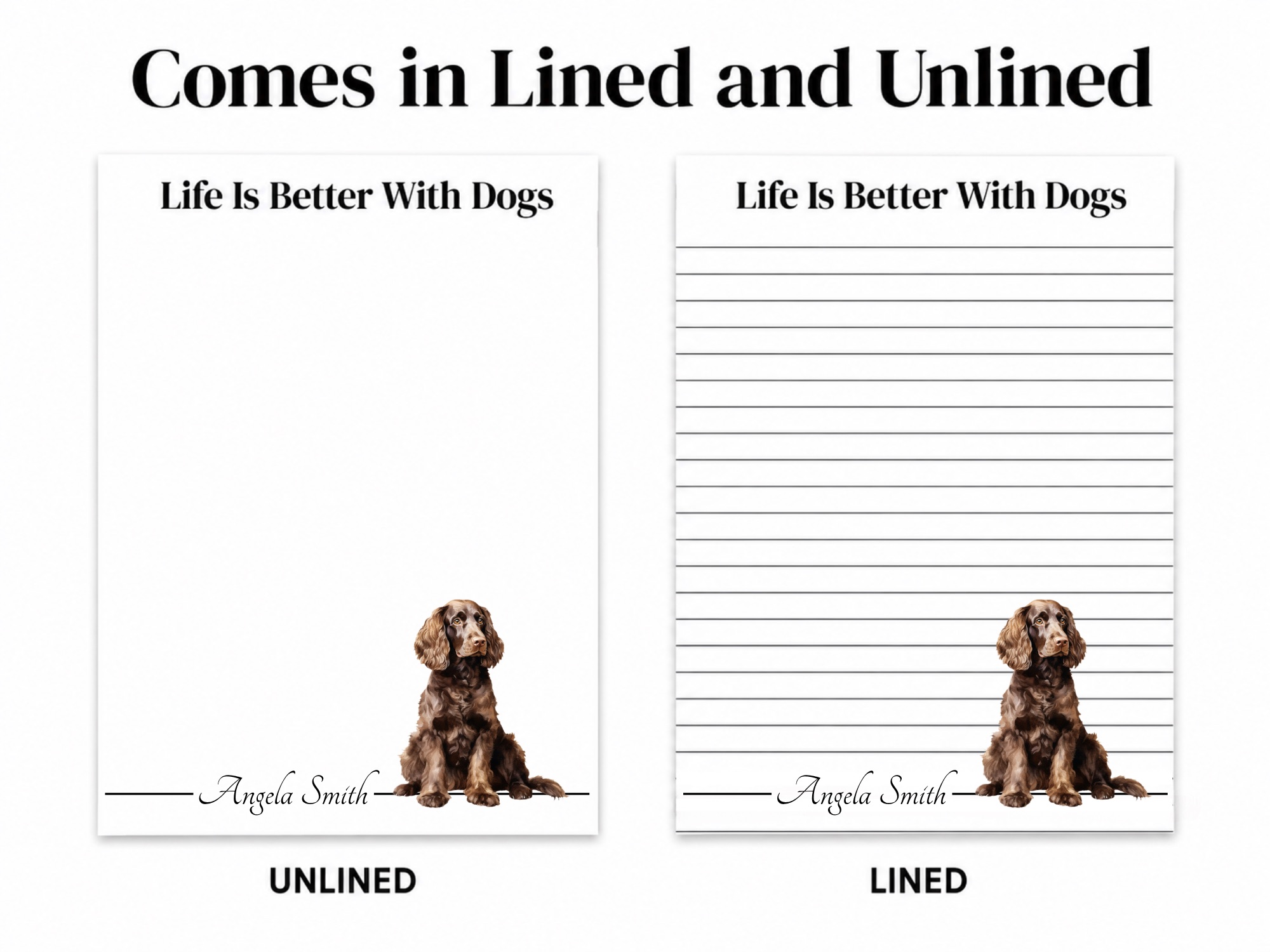 Personalized American Water Spaniel Notepad | Lined or Unlined
