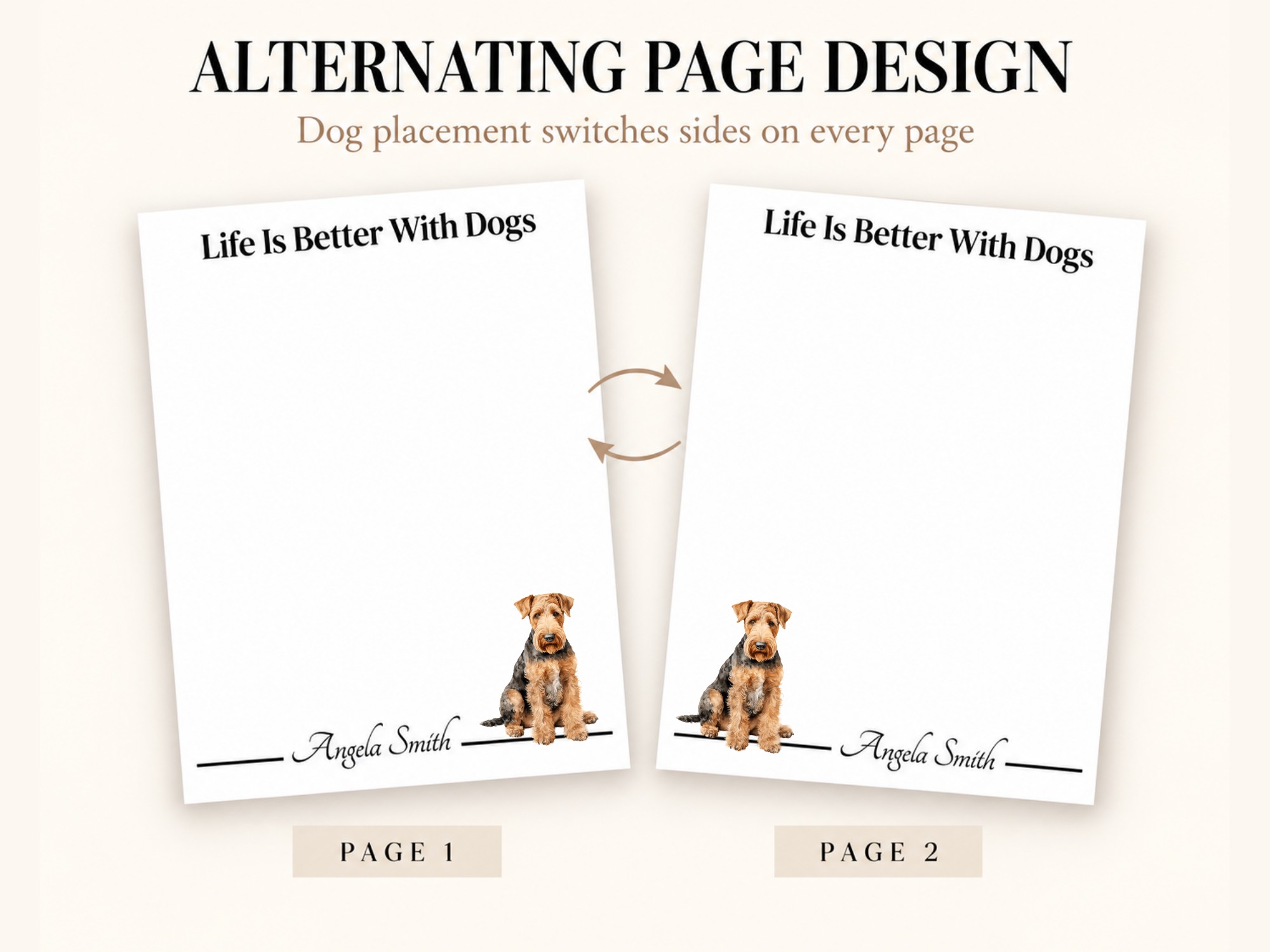 Personalized Airedale Notepad | Lined or Unlined
