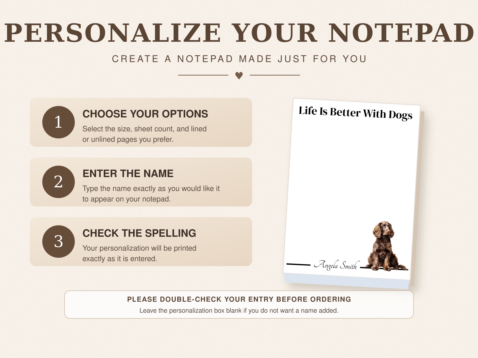Personalized American Water Spaniel Notepad | Lined or Unlined