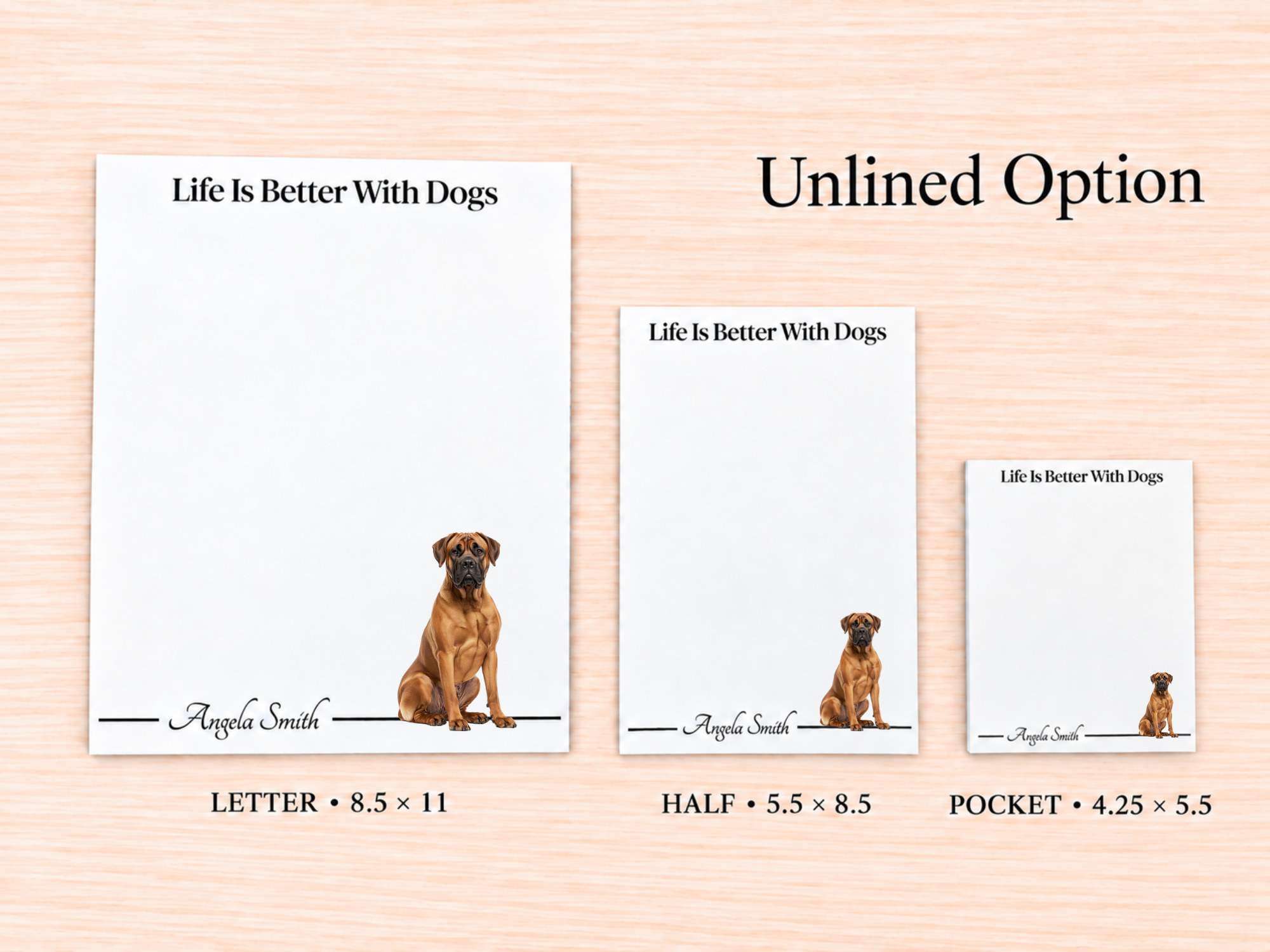 Boerboel Stationery Gift Box | Personalized Notepads and Vinyl Dog Stickers