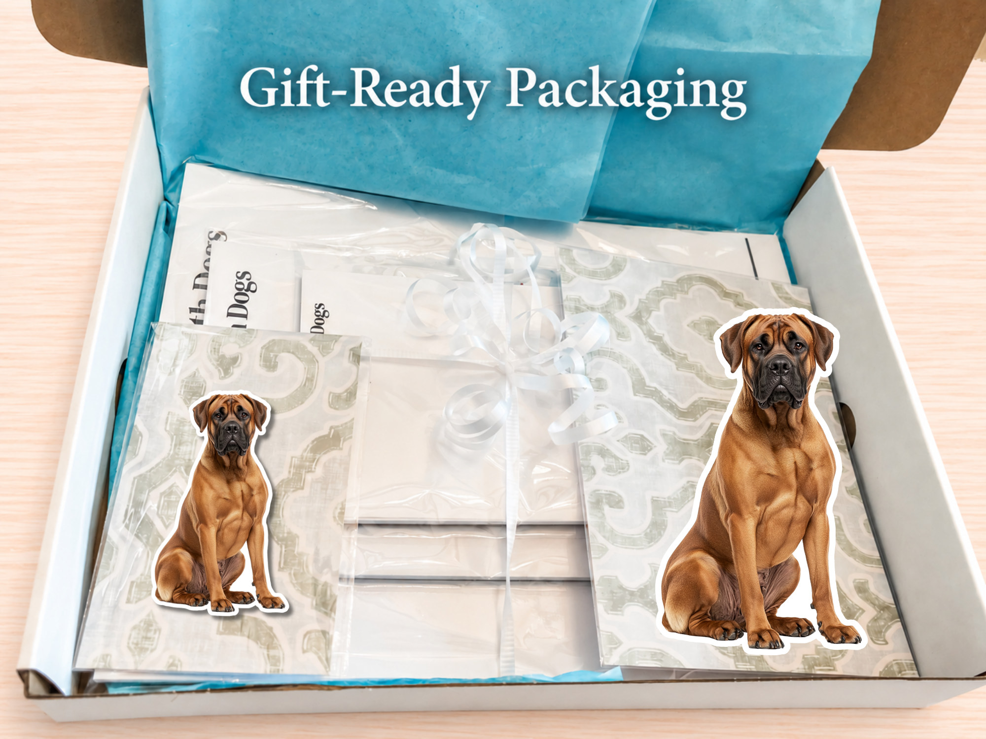 Boerboel Stationery Gift Box | Personalized Notepads and Vinyl Dog Stickers