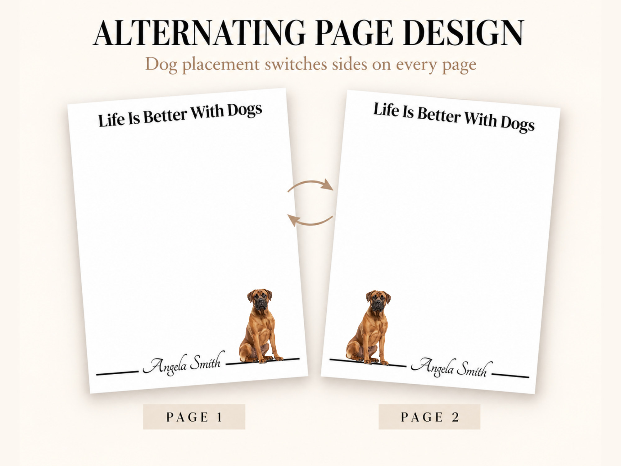 Boerboel Stationery Gift Box | Personalized Notepads and Vinyl Dog Stickers