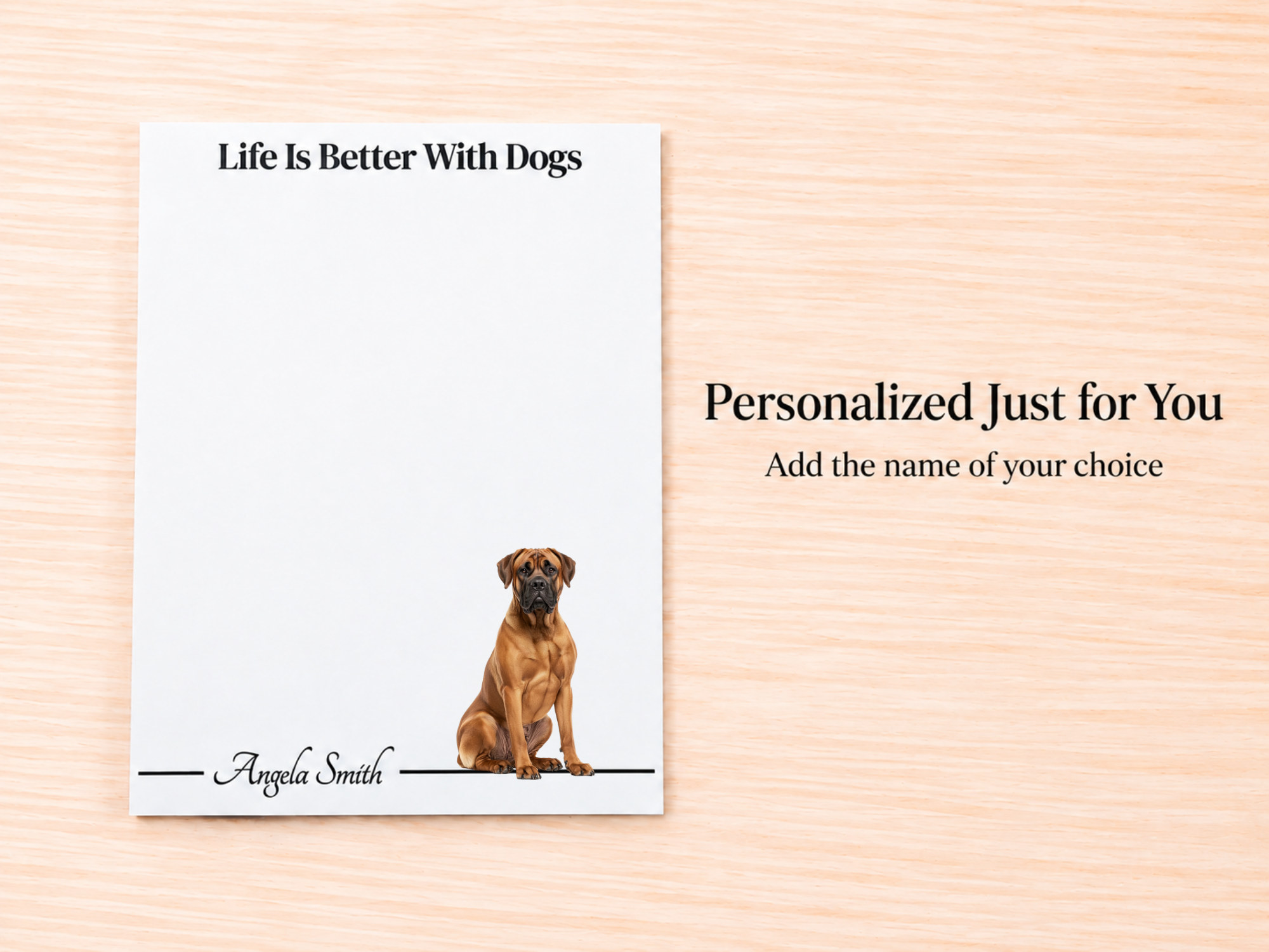 Boerboel Stationery Gift Box | Personalized Notepads and Vinyl Dog Stickers