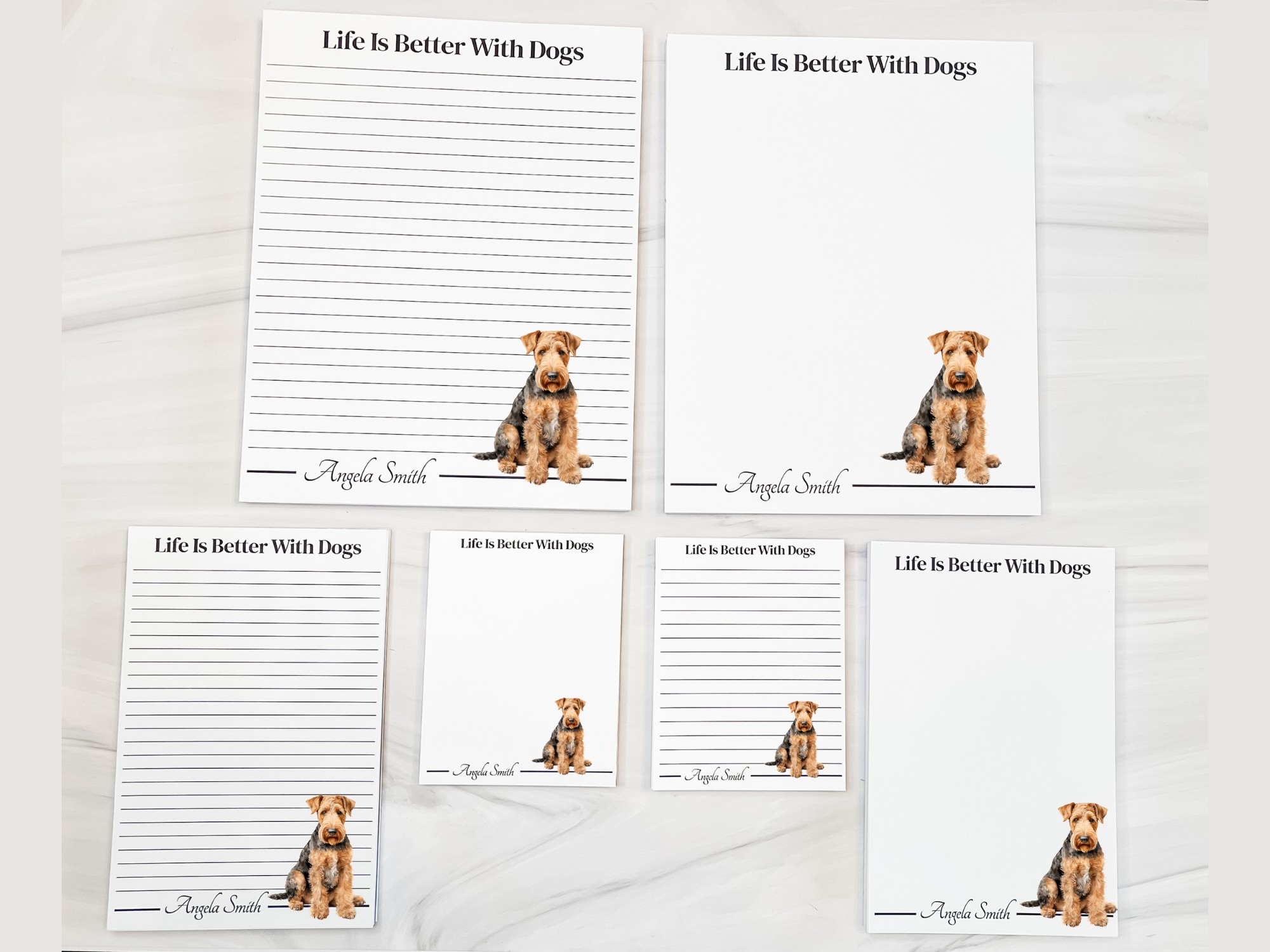 Personalized Airedale Notepad | Lined or Unlined