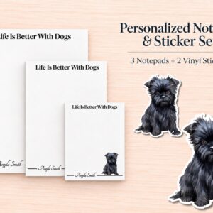 Affenpinscher Stationery Gift Box | Personalized Notepads and Vinyl Dog Stickers