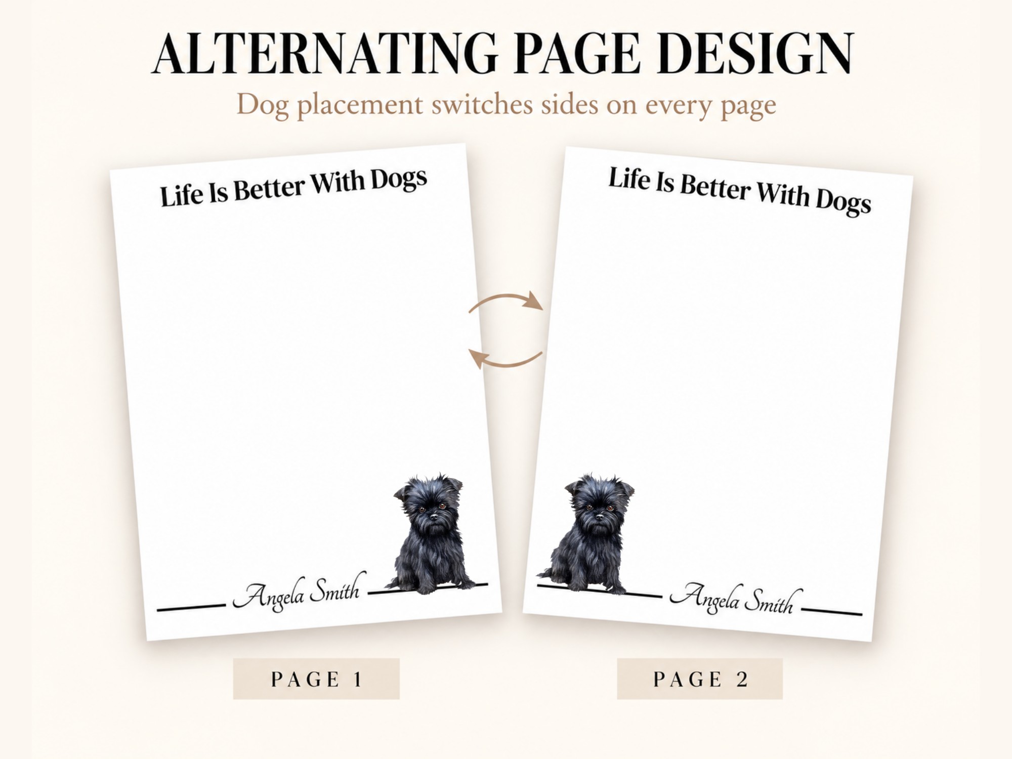 Personalized Affenpinscher Notepad | Lined or Unlined