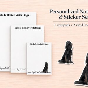 Afghan Hound - Black Stationery Gift Box | Personalized Notepads and Vinyl Dog Stickers