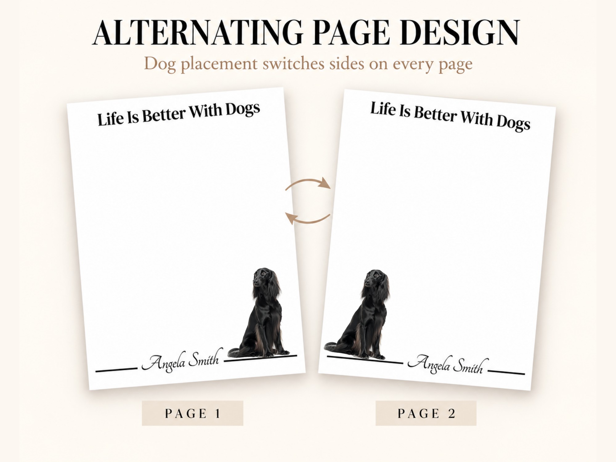 Personalized Afghan Hound Notepad - Black | Lined or Unlined