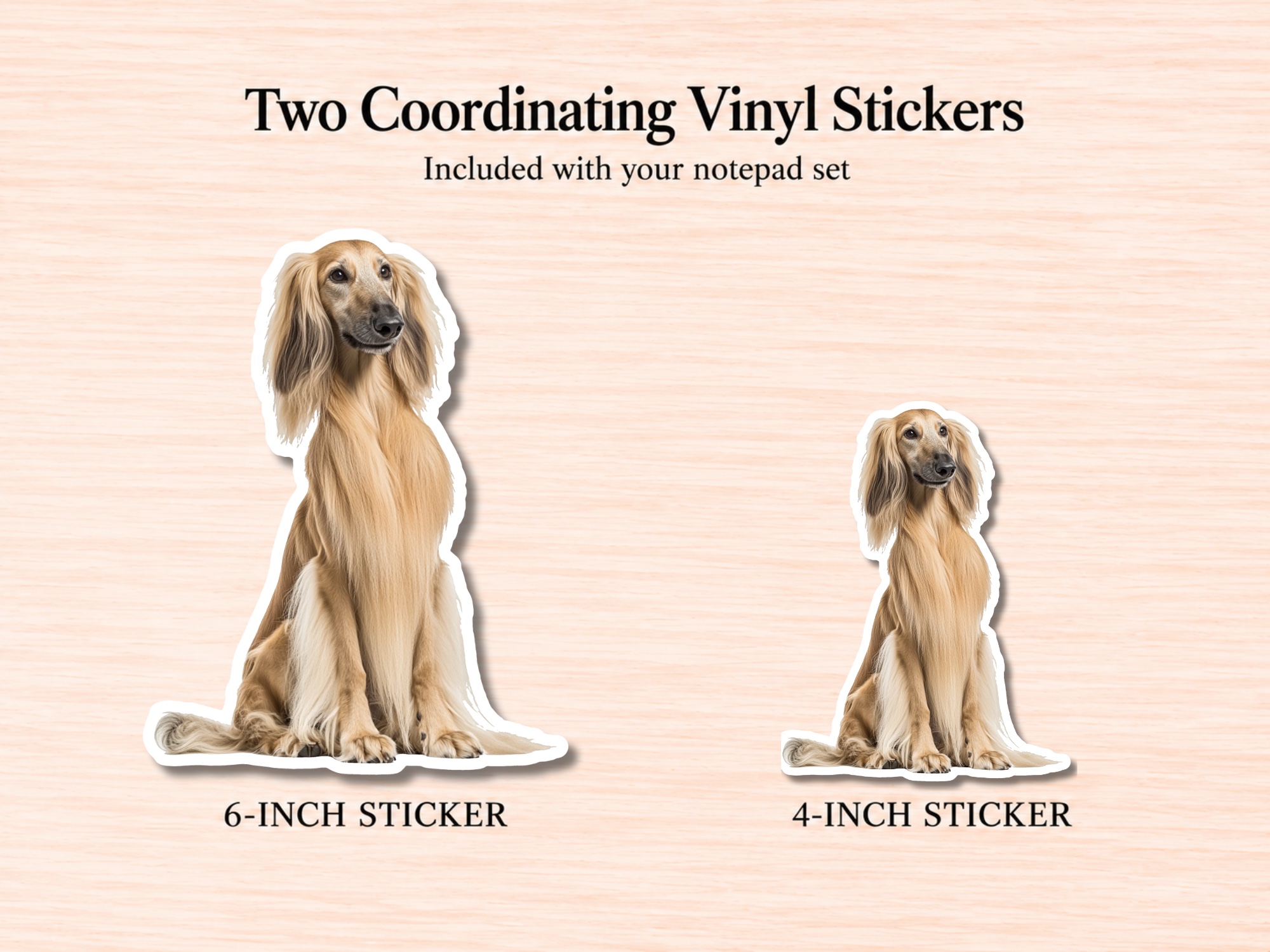 Afghan Hound - Cream Stationery Gift Box | Personalized Notepads and Vinyl Dog Stickers