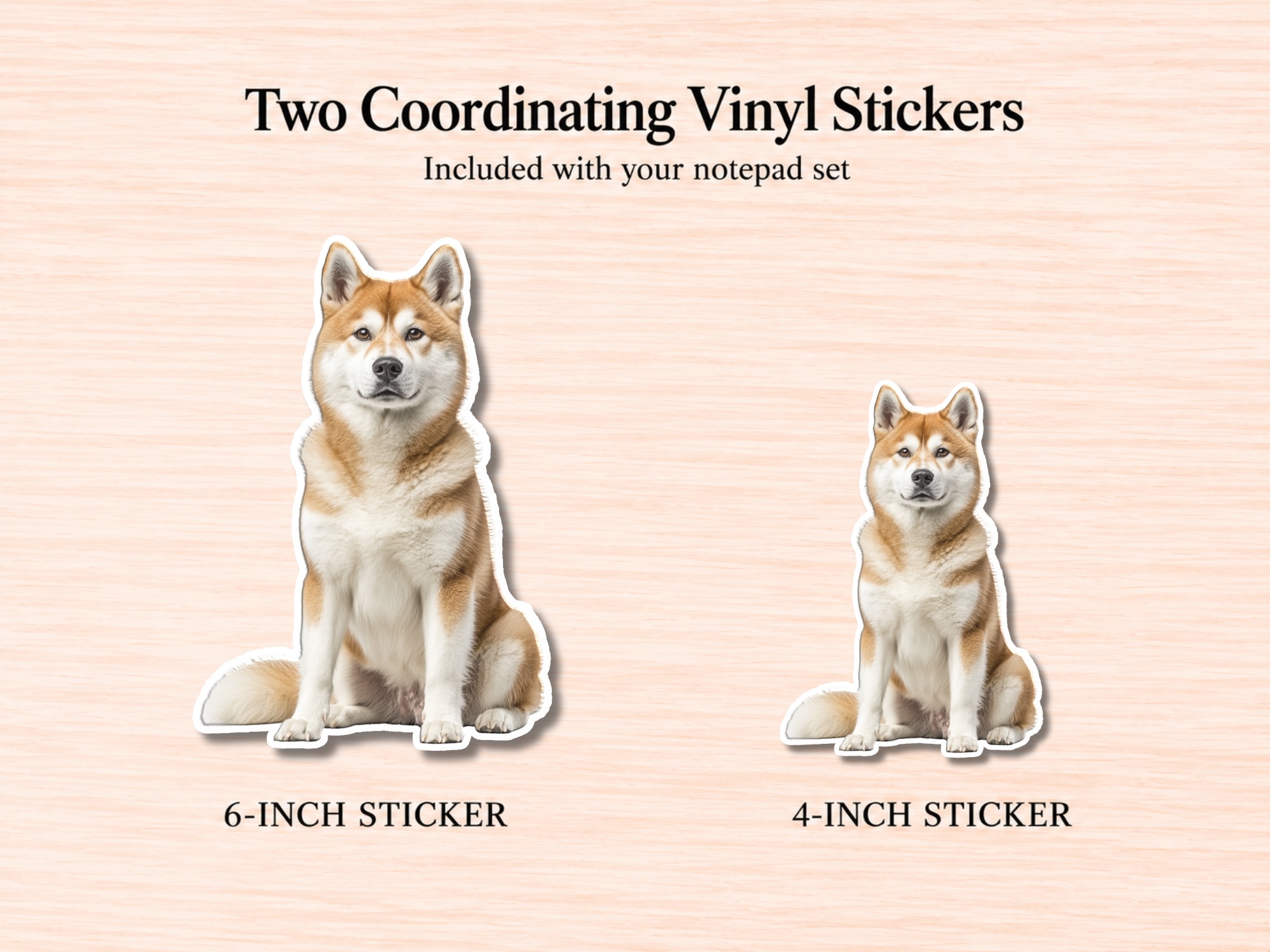 Akita - Tan Stationery Gift Box | Personalized Notepads and Vinyl Dog Stickers