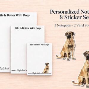 Anatolian Shepherd Dog Stationery Gift Box | Personalized Notepads and Vinyl Dog Stickers