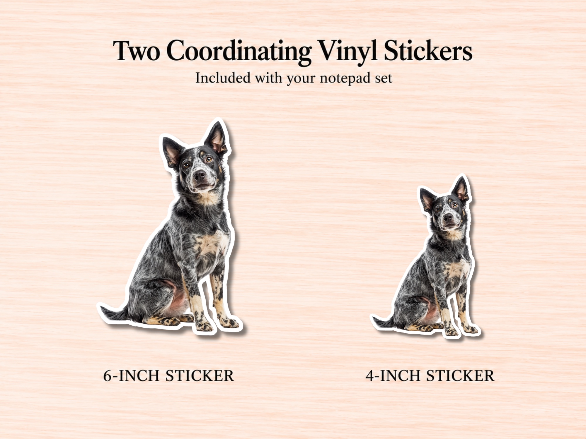 Australian Cattle Dog Blue Stationery Gift Box | Personalized Notepads and Vinyl Dog Stickers