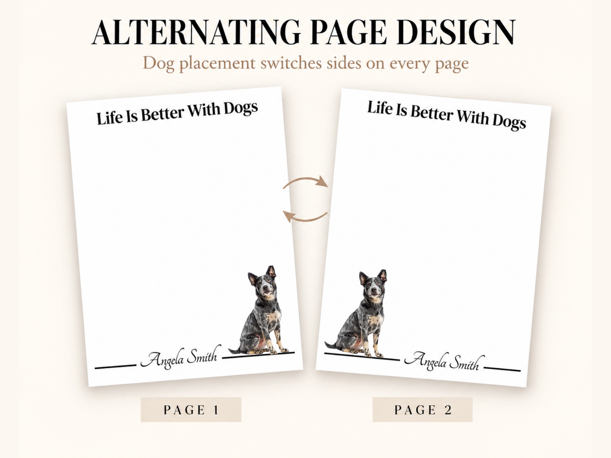 Personalized Australian Cattle Dog Notepad - Blue | Lined or Unlined