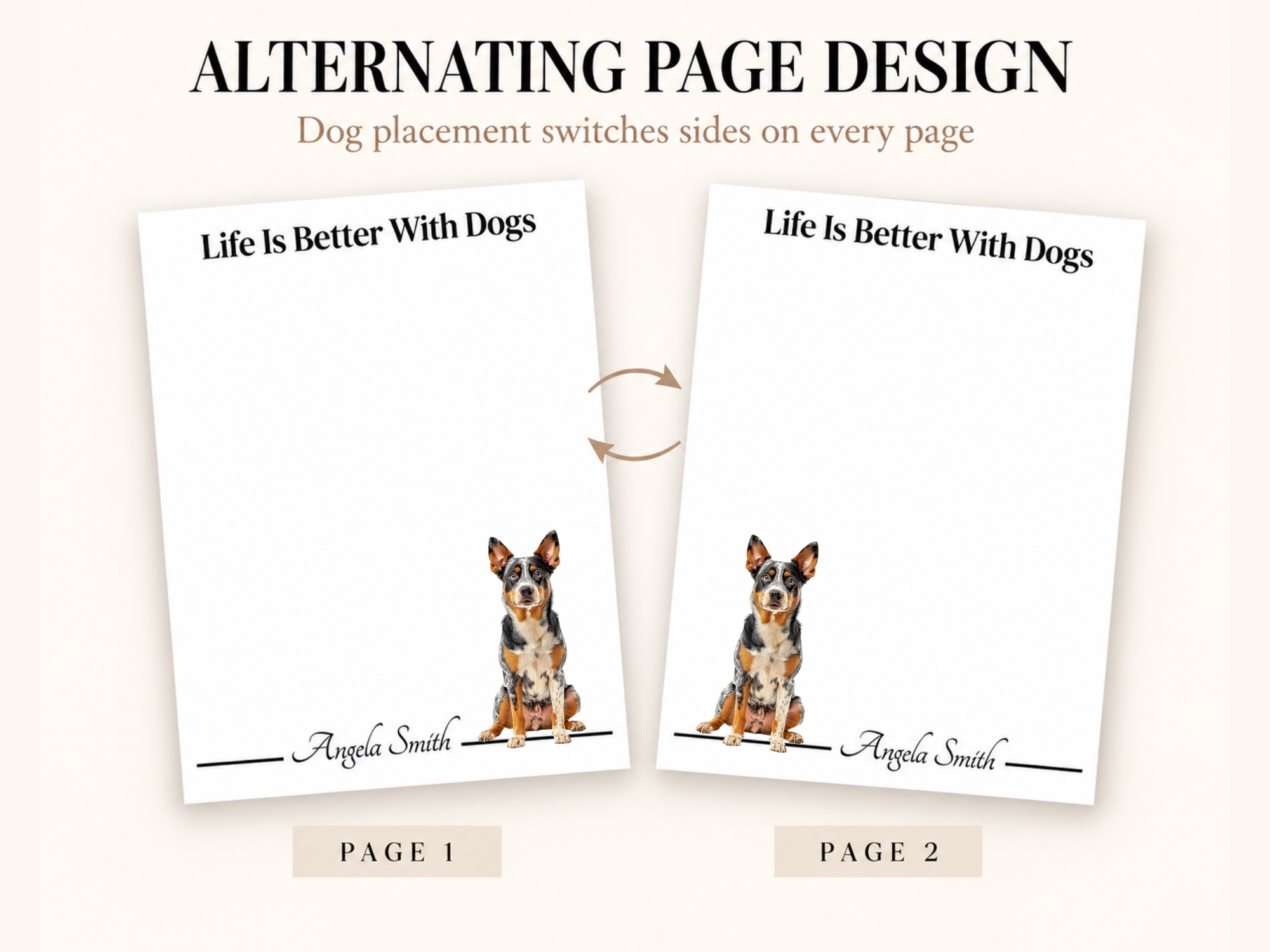 Australian Cattle Dog Red Stationery Gift Box | Personalized Notepads and Vinyl Dog Stickers