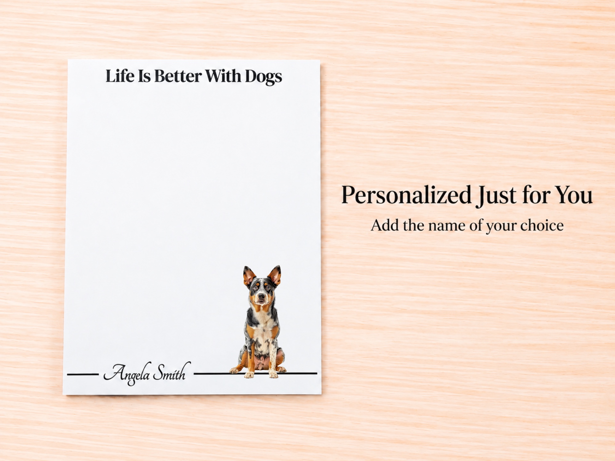 Australian Cattle Dog Red Stationery Gift Box | Personalized Notepads and Vinyl Dog Stickers