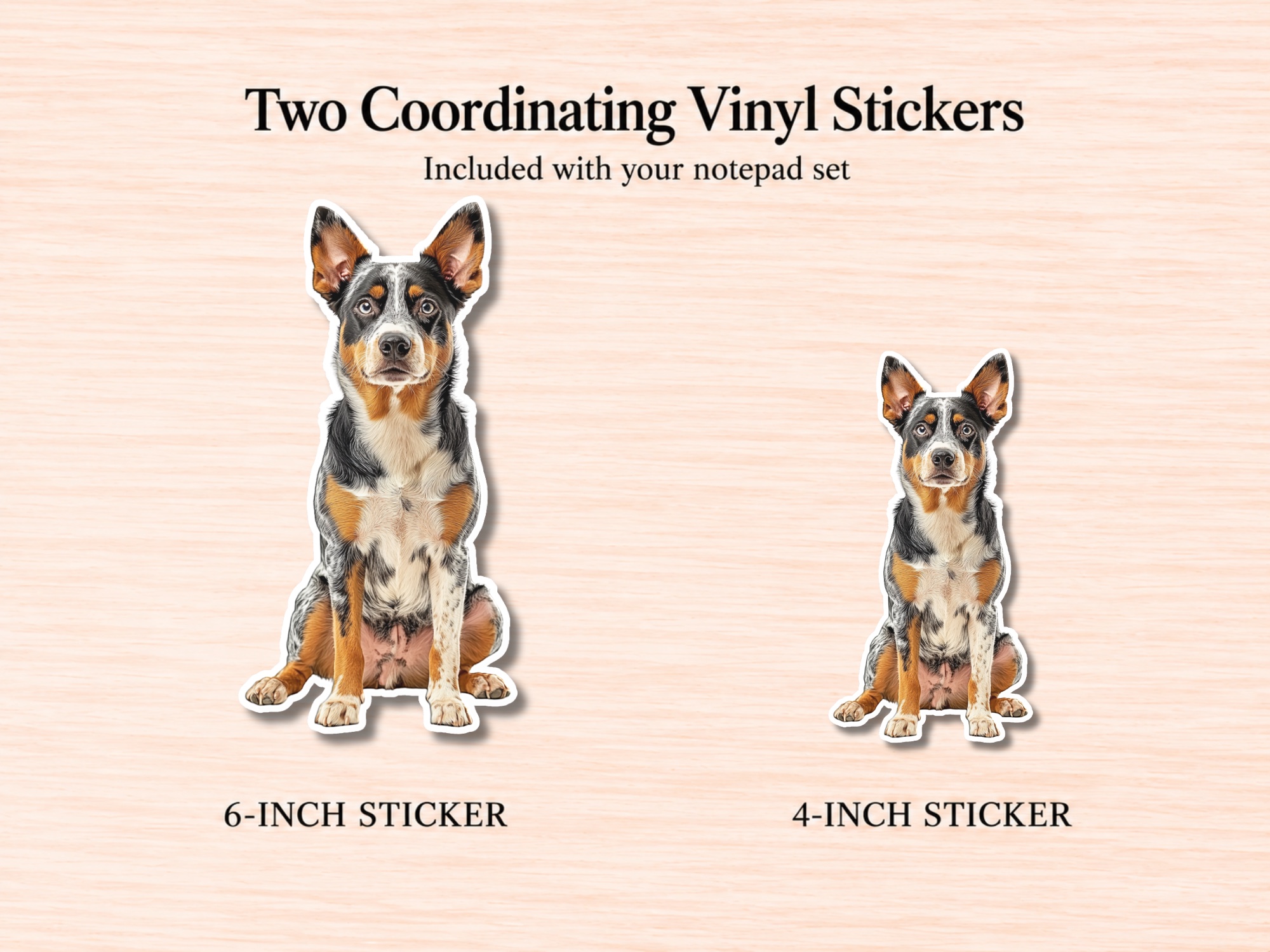 Australian Cattle Dog Red Stationery Gift Box | Personalized Notepads and Vinyl Dog Stickers