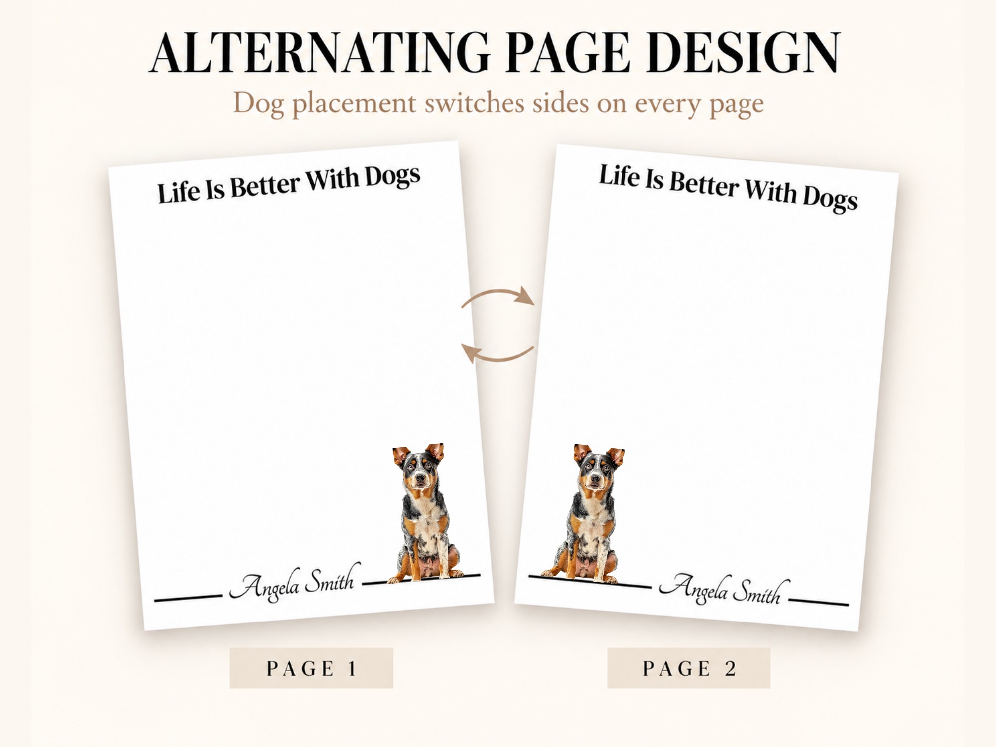 Personalized Australian Cattle Dog Notepad - Red | Lined or Unlined