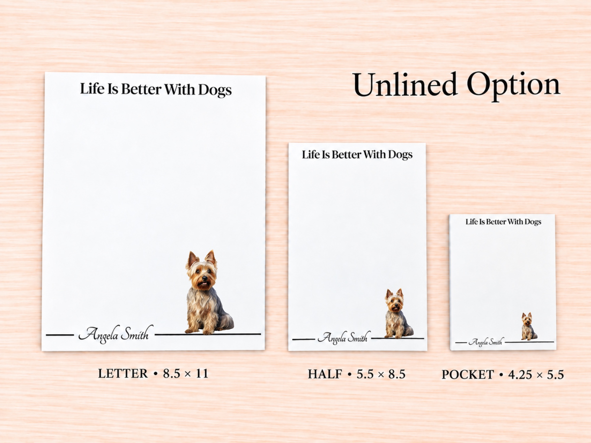 Australian Terrier Stationery Gift Box | Personalized Notepads and Vinyl Dog Stickers