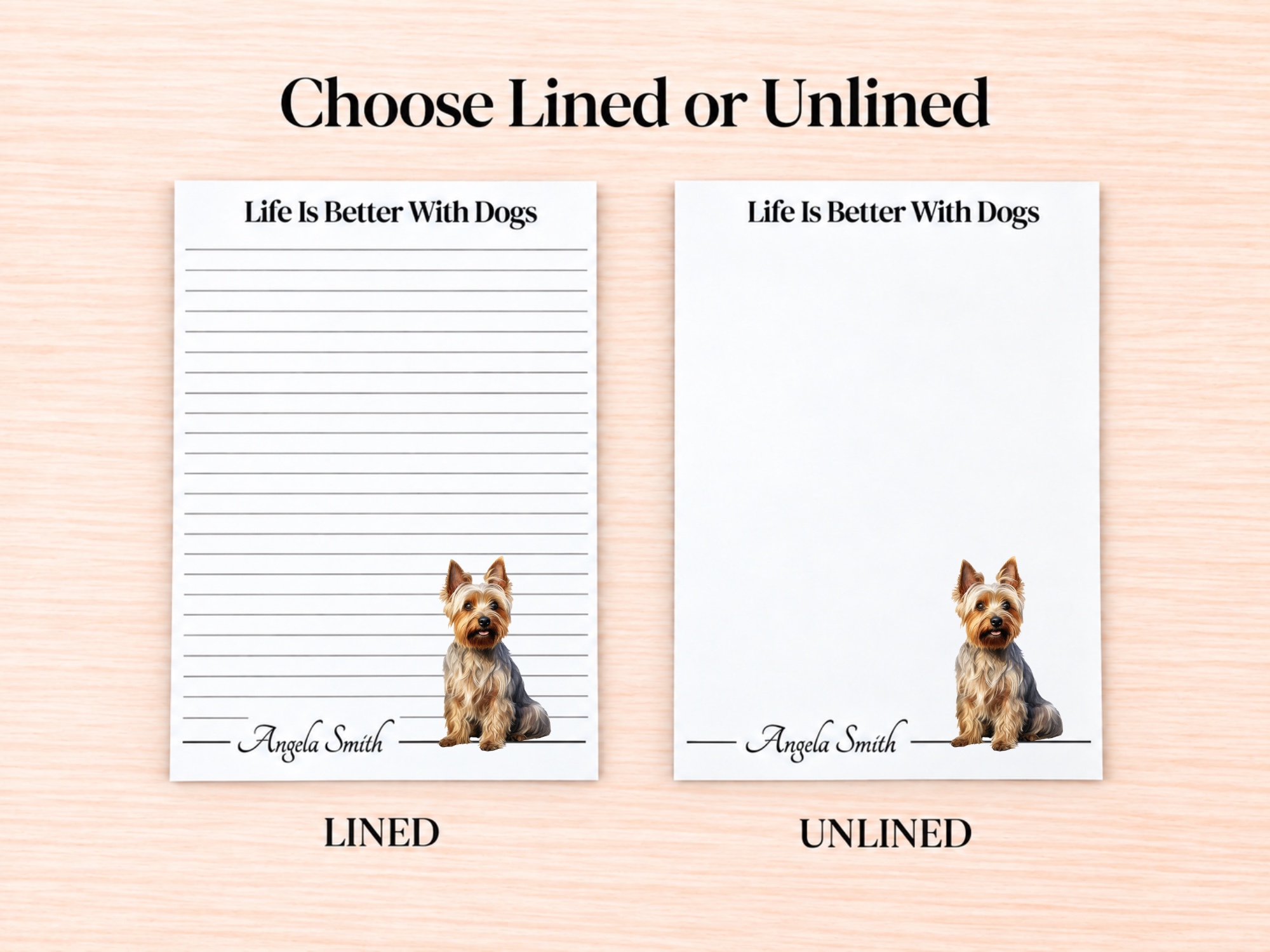 Australian Terrier Stationery Gift Box | Personalized Notepads and Vinyl Dog Stickers