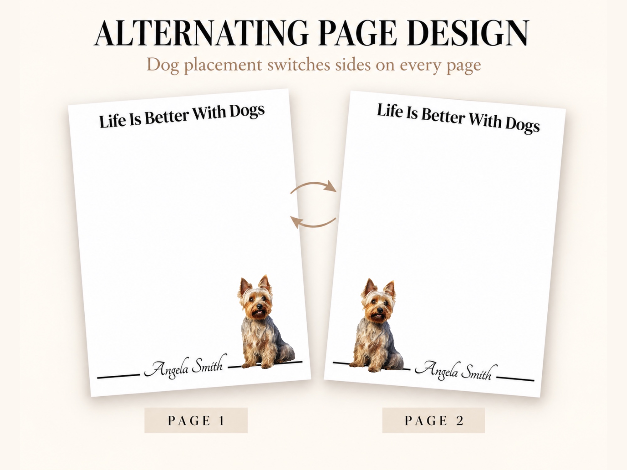 Australian Terrier Stationery Gift Box | Personalized Notepads and Vinyl Dog Stickers