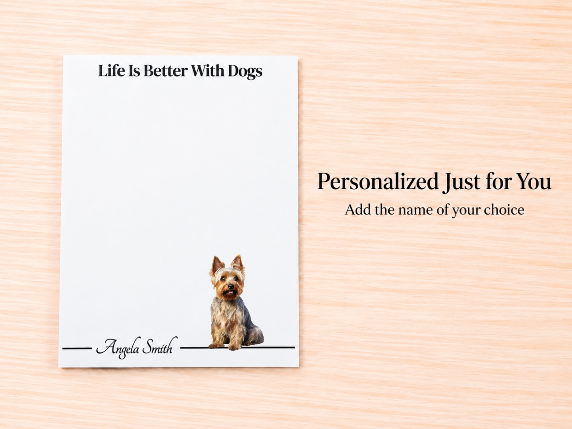 Australian Terrier Stationery Gift Box | Personalized Notepads and Vinyl Dog Stickers