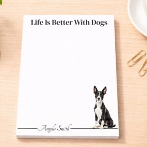 Personalized Basenji Notepad - Black | Lined or Unlined