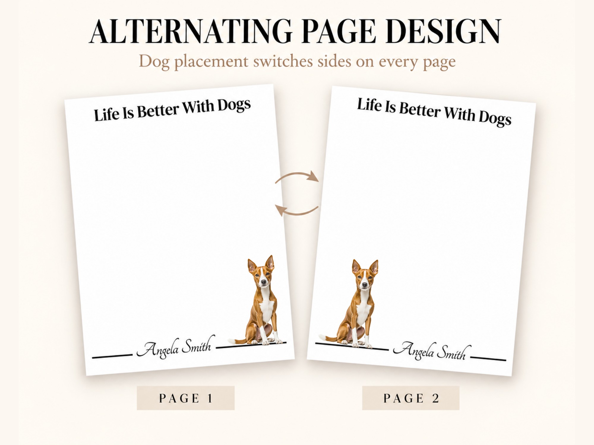 Personalized Basenji Notepad - Red | Lined or Unlined