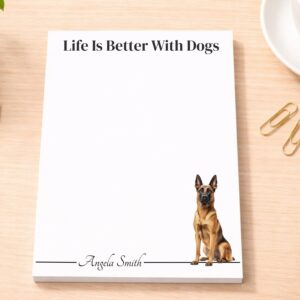 Personalized Belgian Malinois Notepad | Lined or Unlined