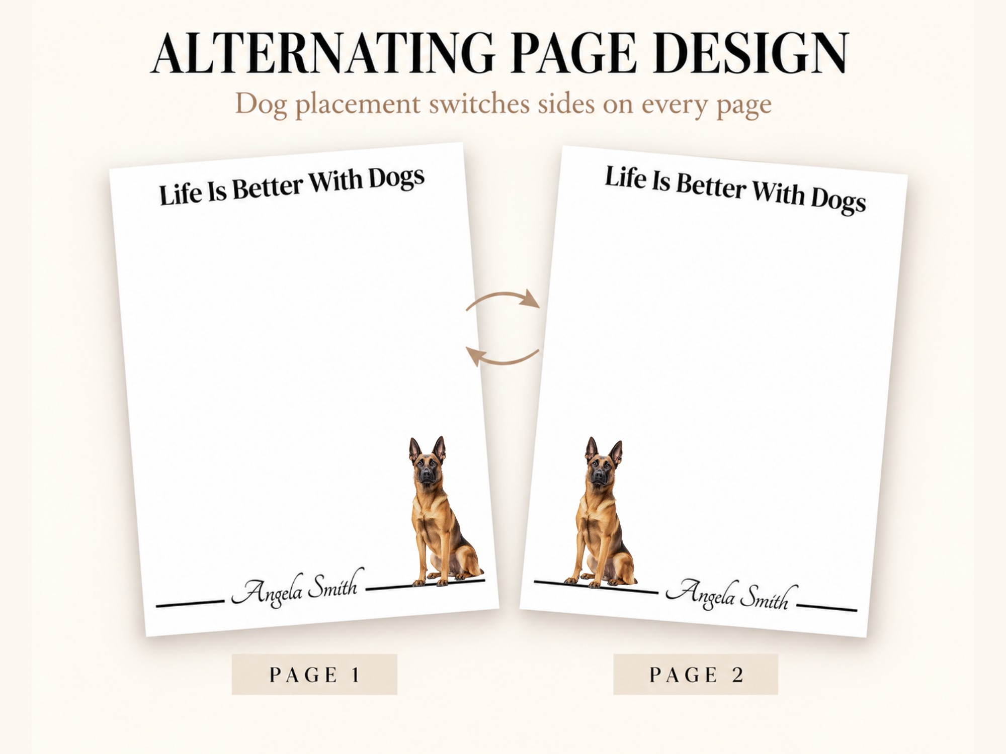 Personalized Belgian Malinois Notepad | Lined or Unlined